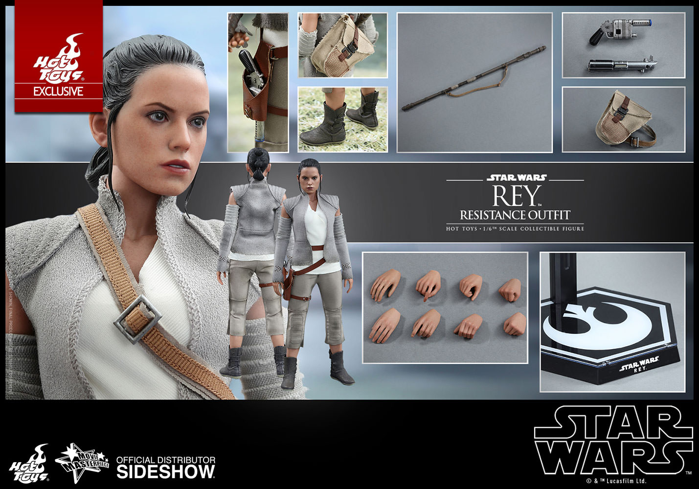 Rey (Resistance Outfit) Exclusive Sixth Scale Figure by Hot Toys